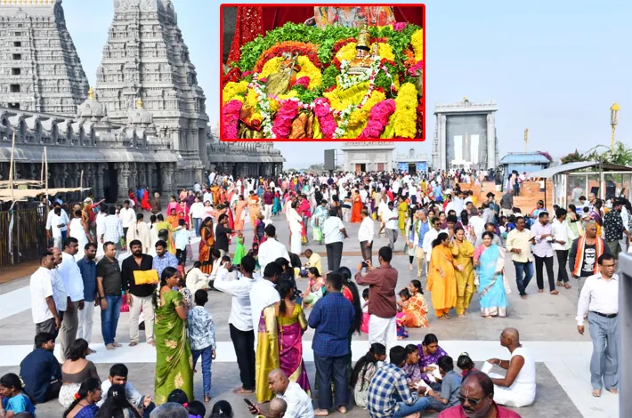 జనసంద్రంగా యాదగిరి క్షేత్రం