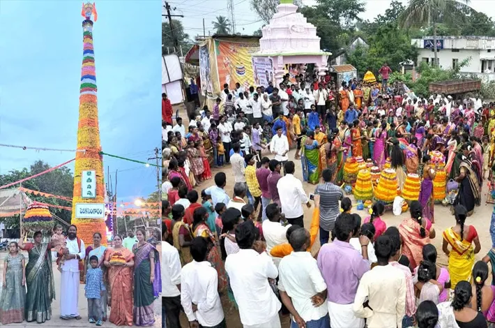 పెరికసింగారంలో 60 అడుగుల భారీ బతుకమ్మ