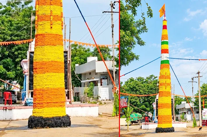 పెరికసింగారంలో 60 అడుగుల భారీ బతుకమ్మ
