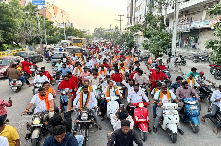 బిజెపి జిల్లా శాఖ ఆధ్వర్యంలో భారీ బైక్ ర్యాలీ