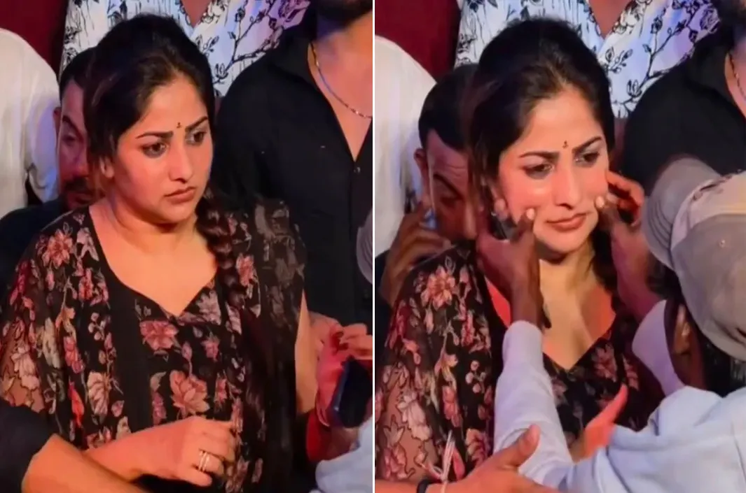 హీరోయిన్ బుగ్గ గిల్లిన ఫ్యాన్! వీడియో వైరల్