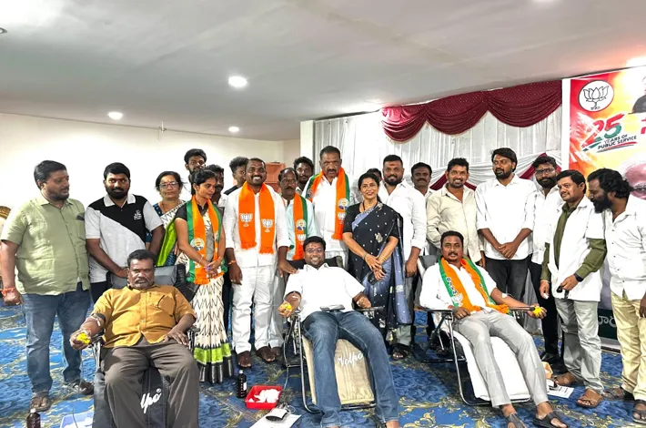 బిజెవైఎమ్ ఆధ్వర్యంలో భారీ రక్తదాన శిబిరం