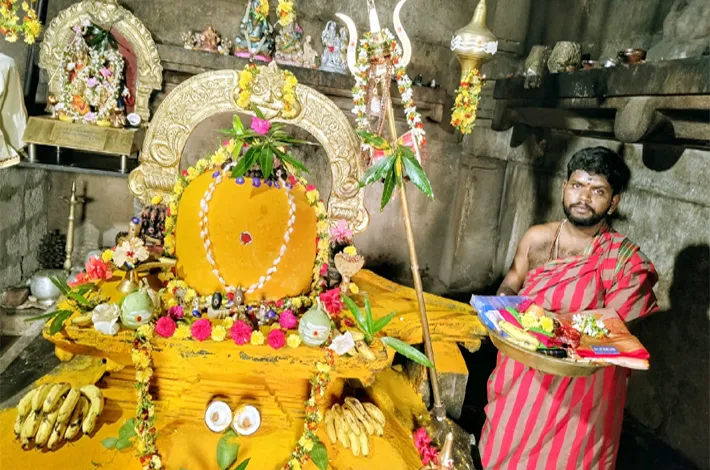 పసుపు బండారి రూపంలో గణపేశ్వరుడు 