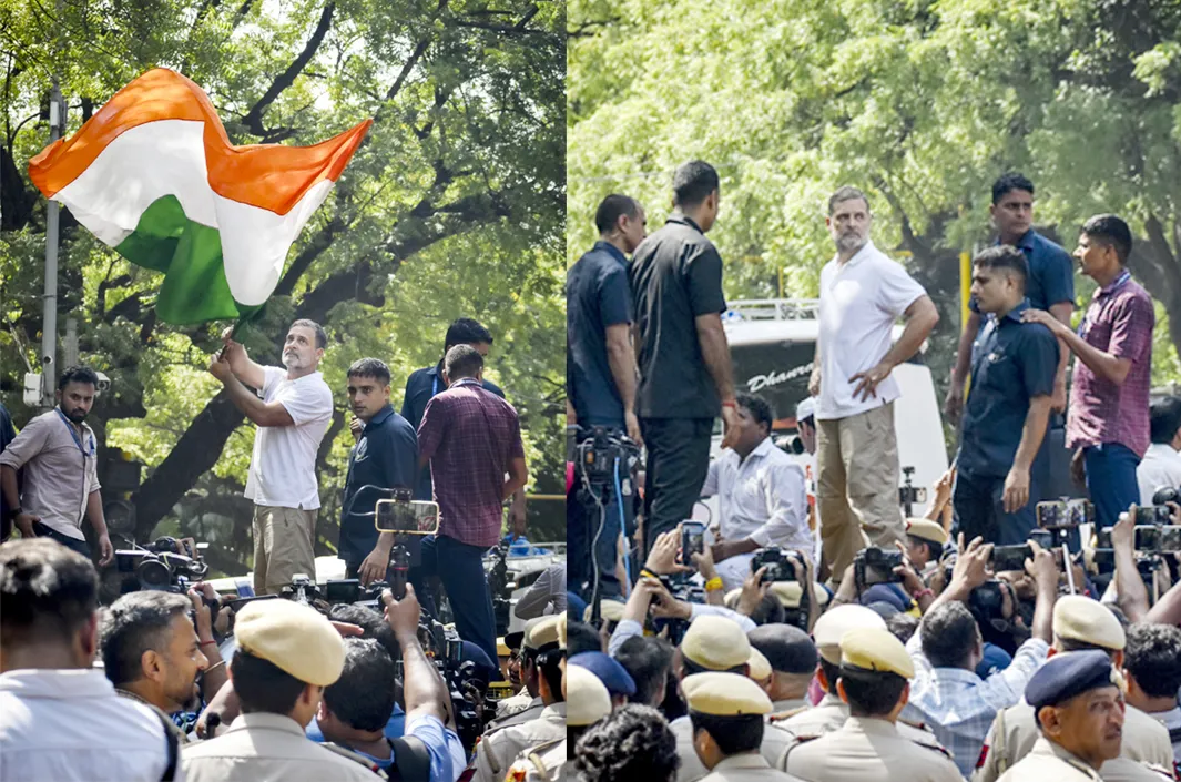 ఢిల్లీలో హైటెన్షన్‌... బారికేడ్లు ఎక్కిన రాహుల్‌