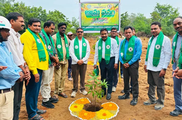 ఓసీపై మొక్కలు నాటిన జీఎం