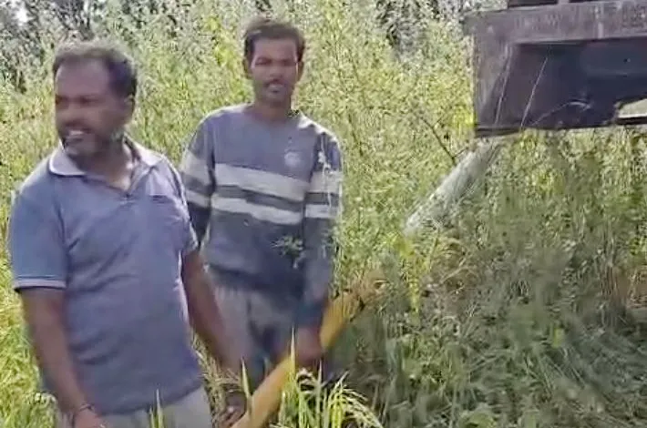సాగునీరు అందక ట్యాంకర్‌తో పొలానికి నీళ్లు.. 