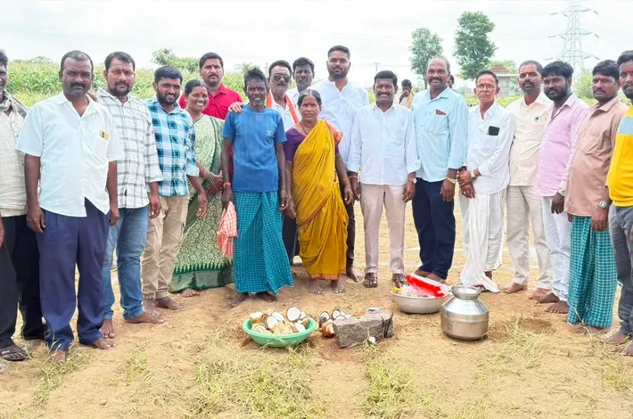 పోసానిపేట్‌లో ఇందిరమ్మ ఇళ్లకు భూమి పూజ